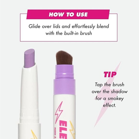 Lime Crime Electric Slide Eyeshadow & Brush Stick in Shade 'Whatever' New In Box - Picture 2 of 4